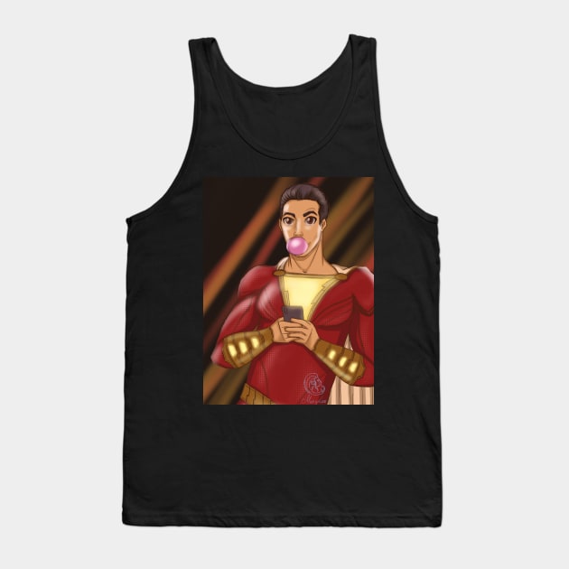 Shazam! Superhero from DC comics in anime style Tank Top by h0lera